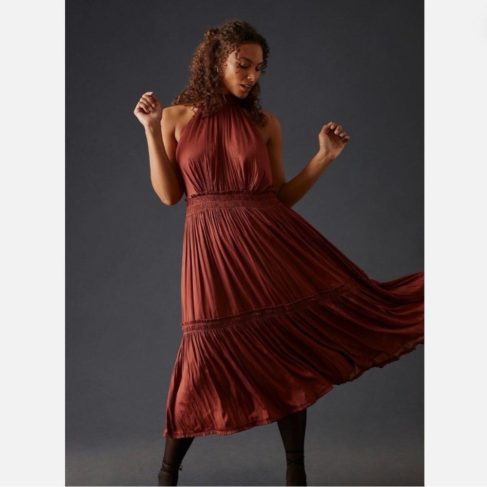 NWT Anthropologie “Esther” Halter Midi Dress